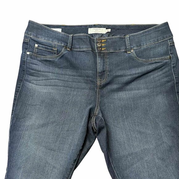 TORRID Jegging Dark Wash Triple Button Stretch Denim Women’s Size 24S Blue Jeans - Picture 4 of 12